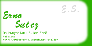 erno sulcz business card